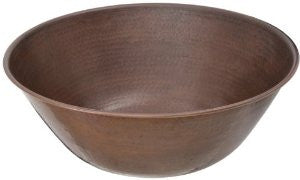 ECOSINKS BRV-1606BC Vessel Sink, Hand Hammered Aged Copper