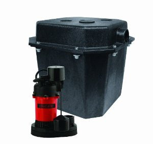 Red Lion RL-SPS33 1/4 HP Sump Pump Water Removal System with Vertical Float Switch and Five Gallon Basin