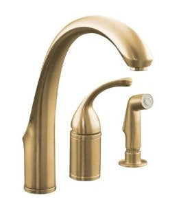 KOHLER K-10430-BV Forte Single Control Remote Valve Kitchen Sink Faucet with Sidespray and Lever Handle, Vibrant Brushed Bronze