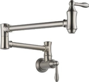 Delta 1177LF-SS Pot Filler Faucet - Wall Mount, Stainless