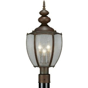 Progress Lighting P5464-19 Post Lantern with Clear, Seeded Glass, Roman Bronze