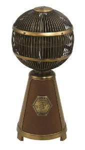 Fanimation FP3320BG Fargo Tabletop Fan, Burgundy Faux Leather/Brushed Brass Finish