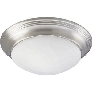 Progress Lighting P3760-09Strwb Two-Light Close-To-Ceiling Fixture with Etched Alabaster Style Glass and Twist On Glass, Brushed Nickel