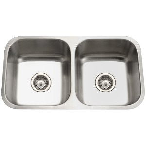Houzer STD-2100 Easton 31-1/4-by-17-3/4-Inch 50/50 Double Bowl Undermount Stainless Steel Kitchen Sink