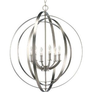 Progress Lighting P3889-126 6-60-Watt Chandelier Sphere Foyer Lantern