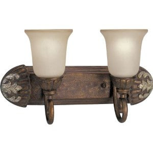 Progress Lighting P3197-55 2-Light Thomasville Bath Bracket with Etched Antique Mist Glass, Tuscany Crackle