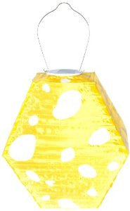 Allsop 30313 11-1/2-Inch Yellow Soji Printed Solar Lantern, Rhombus