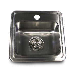 Nantucket Sinks NS1515 15-Inch Square Self Rimming Stainless Steel Drop in Bar/Prep Sink