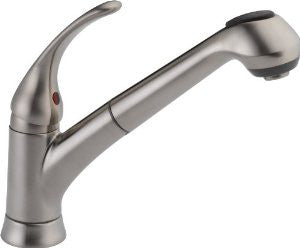 Delta Foundations B4310LF-SS Single Handle Pull-Out Kitchen Faucet, Stainless
