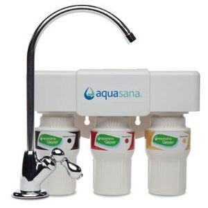 Aquasana AQ-5300.56 3-Stage Under Counter Water Filter System with Chrome Faucet