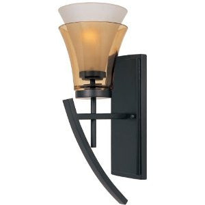 Designers Fountain 83101-ORB Majorca Collection 1-Light Wall Sconce, Oil Rubbed Bronze Finish and Clear Champagne with Frosted White Glass Inside