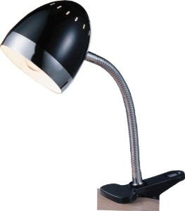 Normande Lighting GS4-110 High-Intensity 40-Watt 14 1/2-Inch Desk Lamp, Black with Chrome Accents