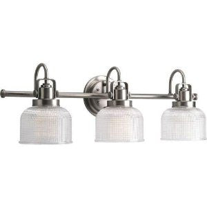 Progress Lighting P2992-81 Archie-Three Light Bath Vanity, Antique Nickel Finish