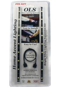 PPA OLSHAWHT2 Home Accent LED Strips with 1 Foot Extension, White, 2 Pack