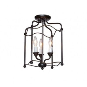 Artcraft Lighting CL1350BZ Scarlet Three-Light Semi-Flush Mount, Dark Bronze