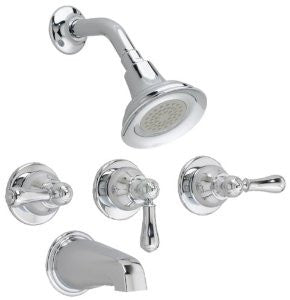 American Standard 7225.733.002 Hampton 3-Handle Tub and Shower Set, Polished Chrome