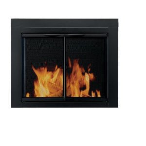 Pleasant Hearth AN-1012 Alpine Fireplace Glass Door, Black, Large