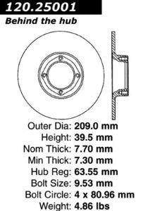 Centric Parts 120.25001 Premium Brake Rotor with E-Coating