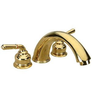 Dynasty Hardware DYN-S-83635-PB Roman Tub Filler Faucet with Deco Lever, Polished Brass