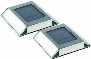 Nature Power 21070 Solar Powered LED Stainless Steel Pathway Lights, 2-Pack