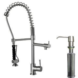 VIGO VG02007STK2 PullDown Kitchen Spray Faucet, Steel