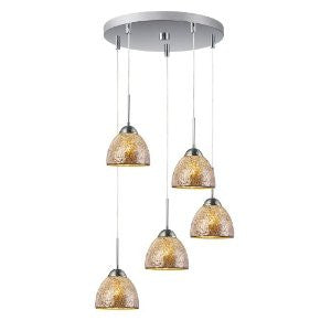 Woodbridge Lighting 13625STN-M21MIR 5-Light Mini Pendant Cluster, Satin Nickel