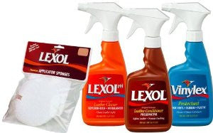 Lexol Leather Cleaner, Conditioner, and Vinylex 16.9 oz. Combo Pack with Sponge