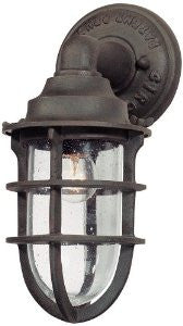 Troy Lighting B1865NR Wilmington Collection 1-Light Exterior Wall Lantern, Nautical Rust Finish with Clear Seeded Glass