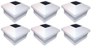 Tricod PL245 Plastic White Square Post Fence Mount, 6-Pack