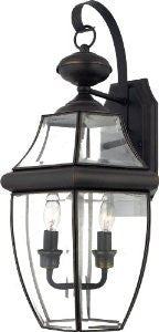 Quoizel NY8317Z Newbury 2-Light Outdoor Wall Lantern, Medici Bronze