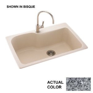 Swanstone KSSB-3322.042 33-Inch by 22-Inch Large Single Bowl Kitchen Sink, Gray Granite