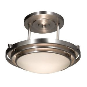 Artcraft Lighting AC2825BN Springfield Medium Round Semi-Flush Mount Light, Brushed Nickel