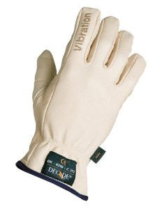 Decade 49104 Leather Anti-Vibration Full-Finger Right Hand Driver's Glove with Gfom, Buff, X-Large