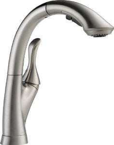 Delta 4153-SS-DST Linden Single Handle Pull-Out Kitchen Faucet, Stainless