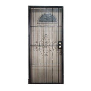 Leslie Locke 50732X80 Laguna 32-Inch-by-80-Inch Security Storm Door, Black