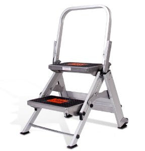 Little Giant 10410BA Safety Stepladder with Bar and Tray, 4-Step