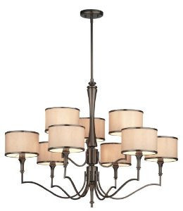 Thomas Lighting M2069-15 Gramercy Park Nine-Light 36-Inch W by 27-Inch H Chandelier, Oiled Bronze