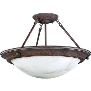 Progress Lighting P7319-33EBWB 3-Light Eclipse Close-To-Ceiling Semi-Flush Fixture, Cobblestone
