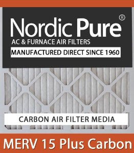 20x20x5 Nordic Pure MERV 15 Plus Carbon Air Filters Lennox X0585 Replacement