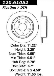 Power Slot 126.61052SL Slotted Brake Rotor