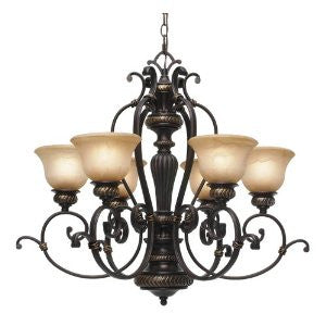 Golden Lighting 6029-6 EB Jefferson Six Light Chandelier, Etruscan Bronze Finish