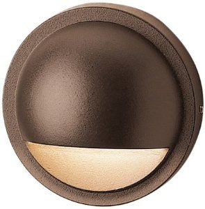 Kichler Lighting 15764AZT LED Half Moon Low Voltage Deck and Patio Light, Textured Architectural Bronze with Satin-Etched Lens