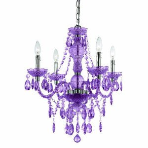 Af Lighting Elements 8353-4H Mini Chandelier 4 Light In Purple Cut Plastic