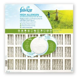 Febreeze AF-FB2424.4 High Allergen Microparticle and Odor Reduction Air Filter 24-Inch by 24-Inch by 1-Inch Air Filter, 4-Pack