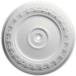 Focal Point 83324 24-Inch Egg and Dart Medallion 24 7/16-Inch by 24 7/16-Inch by 1 1/2-Inch, Primed White