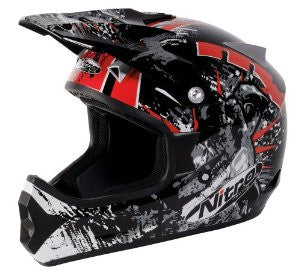 Nitro Extreme Kid's Off-Road Helmet (Black/Red, Large)