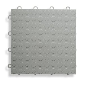 BlockTile B0US4630 Garage Flooring Interlocking Tiles Coin Top Pack, Gray, 30-Pack