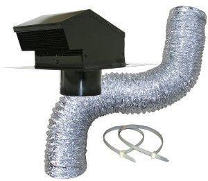 Speedi-Products EX-RCK 04 4-Inch Diameter Roof Cap Kit, 8-Feet Length Foil Duct, Reducer, Clamps, Black