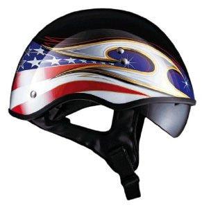 LS2 Helmets HH566 "A" Half Helmet with Colors Graphic and Sun Visor (Gloss Black, Medium)