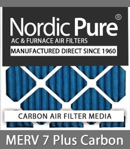 Nordic Pure 20x25x1 MERV 7 Plus Carbon AC Furnace Air Filters, Qty 6